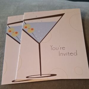 Martini Glass Invitation Cards Cocktail Bar